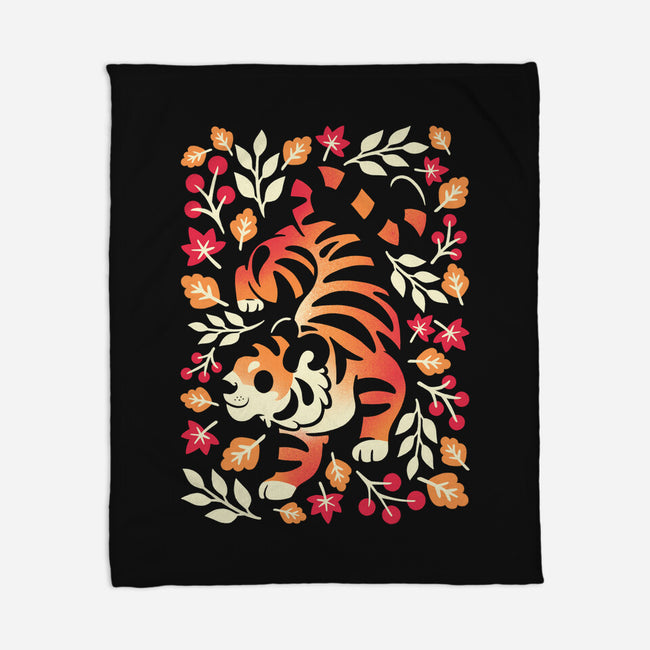 Autumn Cute Tiger-None-Fleece-Blanket-NemiMakeit