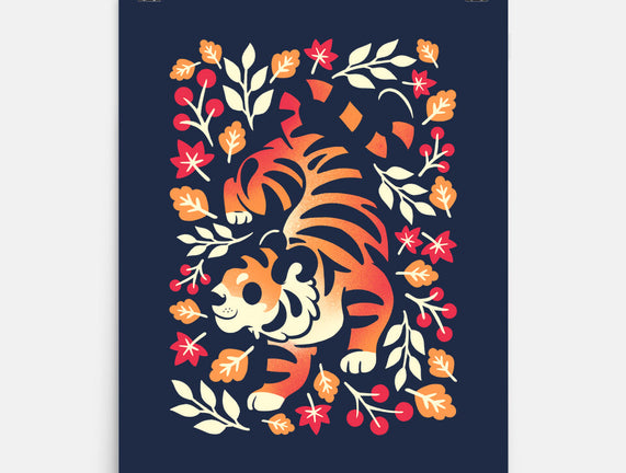 Autumn Cute Tiger