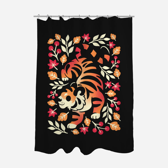 Autumn Cute Tiger-None-Polyester-Shower Curtain-NemiMakeit