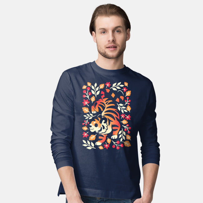 Autumn Cute Tiger-Mens-Long Sleeved-Tee-NemiMakeit