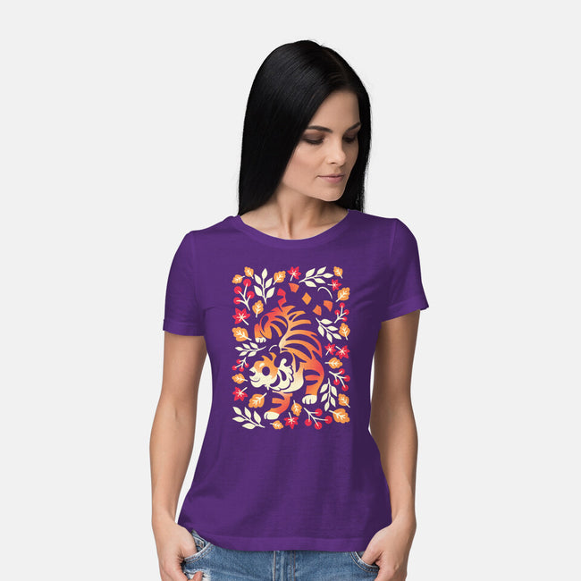 Autumn Cute Tiger-Womens-Basic-Tee-NemiMakeit