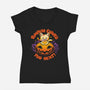 Pumpkin Carved You Next-Womens-V-Neck-Tee-worlddominationforcats