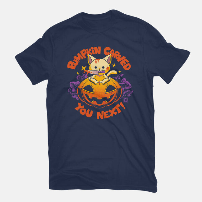 Pumpkin Carved You Next-Unisex-Basic-Tee-worlddominationforcats