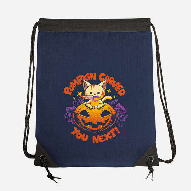 Pumpkin Carved You Next-None-Drawstring-Bag-worlddominationforcats