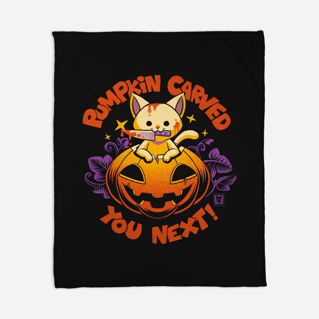 Pumpkin Carved You Next-None-Fleece-Blanket-worlddominationforcats