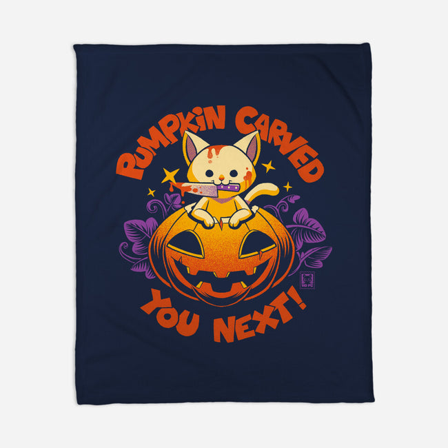 Pumpkin Carved You Next-None-Fleece-Blanket-worlddominationforcats