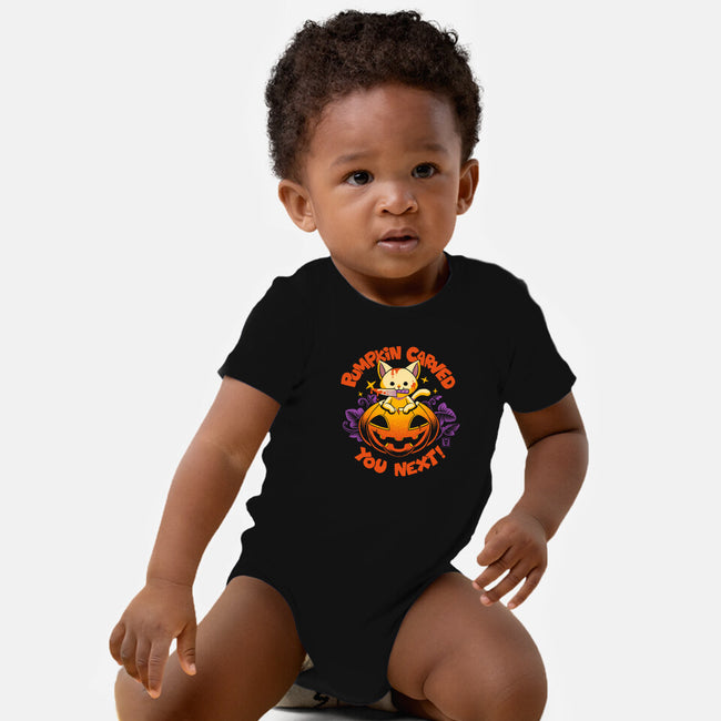 Pumpkin Carved You Next-Baby-Basic-Onesie-worlddominationforcats