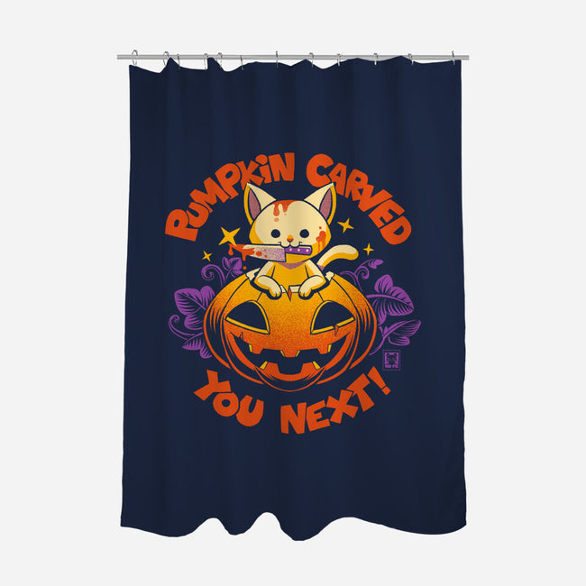 Pumpkin Carved You Next-None-Polyester-Shower Curtain-worlddominationforcats