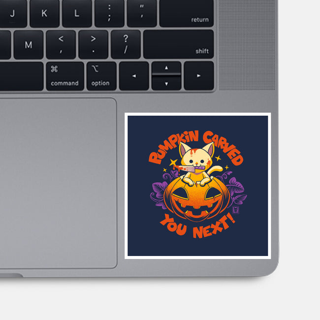 Pumpkin Carved You Next-None-Glossy-Sticker-worlddominationforcats