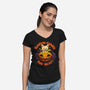 Pumpkin Carved You Next-Womens-V-Neck-Tee-worlddominationforcats