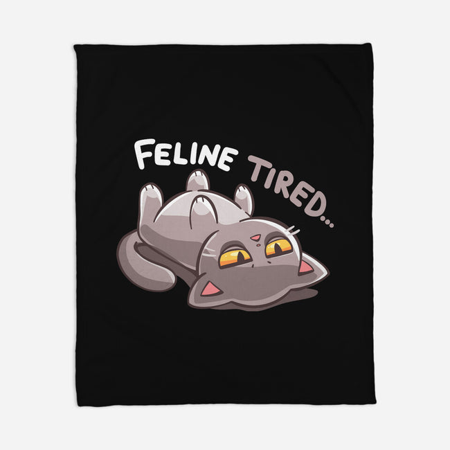 Feline Tired-None-Fleece-Blanket-TechraNova