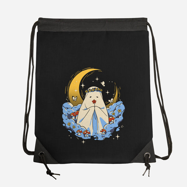 Ghost And Flowers-None-Drawstring-Bag-yumie