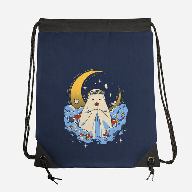 Ghost And Flowers-None-Drawstring-Bag-yumie