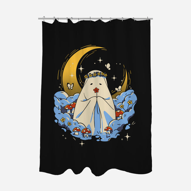 Ghost And Flowers-None-Polyester-Shower Curtain-yumie