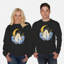 Ghost And Flowers-Unisex-Crew Neck-Sweatshirt-yumie