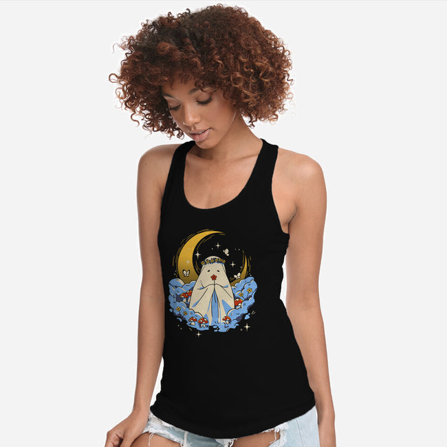 Ghost And Flowers-Womens-Racerback-Tank-yumie