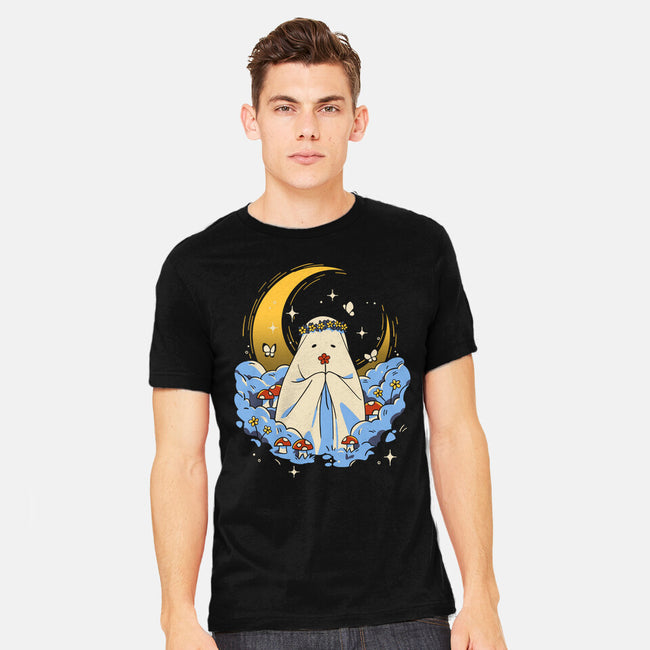 Ghost And Flowers-Mens-Heavyweight-Tee-yumie