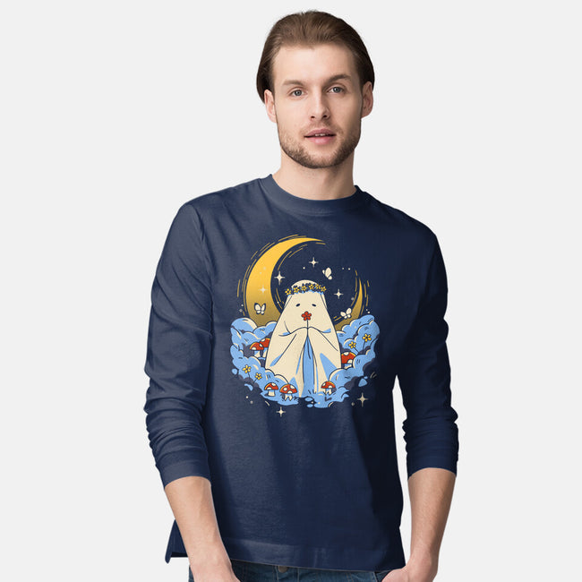 Ghost And Flowers-Mens-Long Sleeved-Tee-yumie