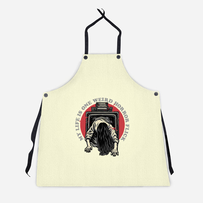 One Big Horror Flick-Unisex-Kitchen-Apron-glitchygorilla