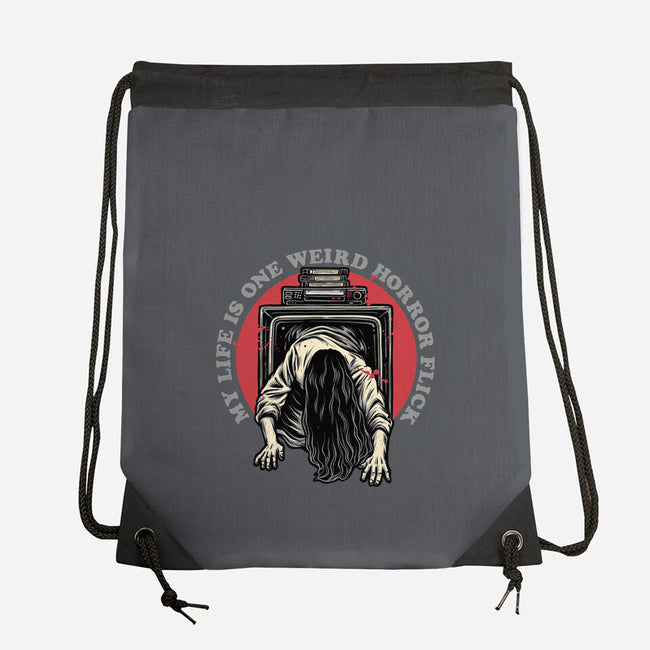 One Big Horror Flick-None-Drawstring-Bag-glitchygorilla