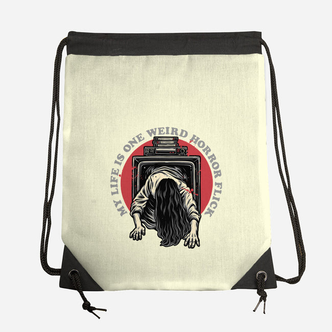 One Big Horror Flick-None-Drawstring-Bag-glitchygorilla