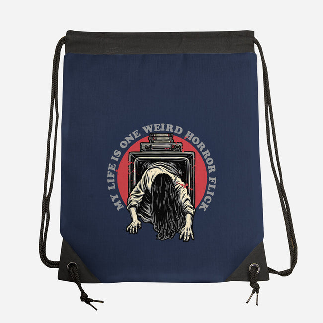 One Big Horror Flick-None-Drawstring-Bag-glitchygorilla