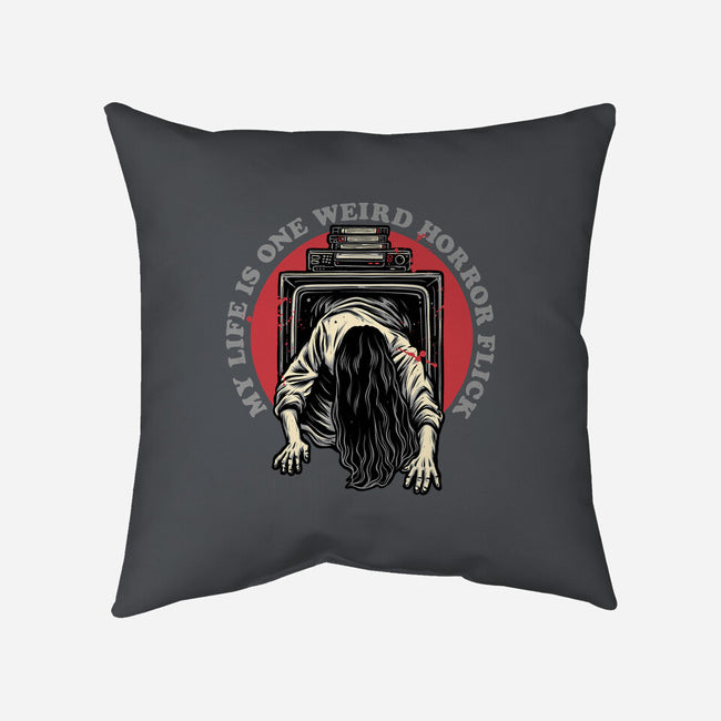 One Big Horror Flick-None-Removable Cover w Insert-Throw Pillow-glitchygorilla