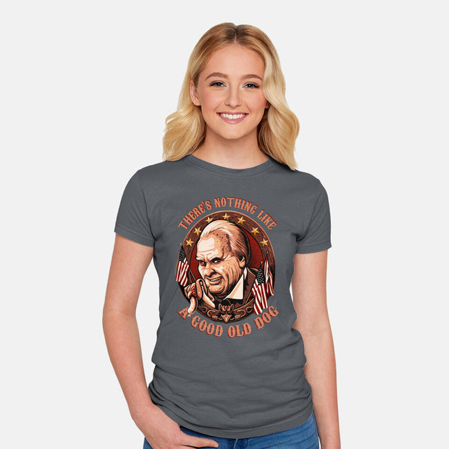 Good Old Dog-Womens-Fitted-Tee-daobiwan