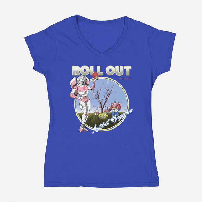 Roll Doubt-Womens-V-Neck-Tee-Betmac