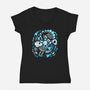 Extinction Skeleton-Womens-V-Neck-Tee-Vallina84