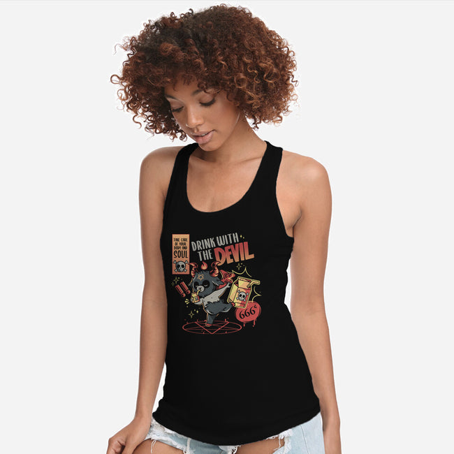 Drink With The Devil-Womens-Racerback-Tank-yumie