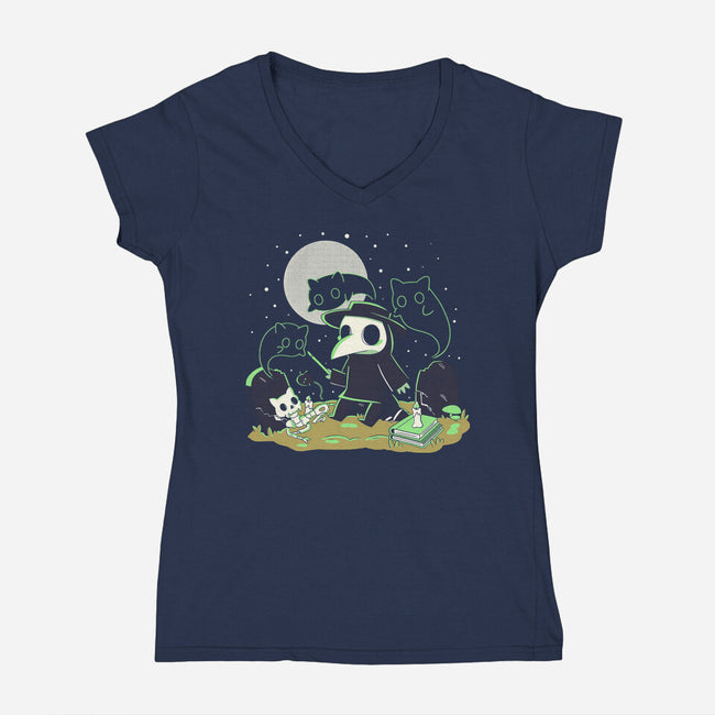 Playing With My Demons-Womens-V-Neck-Tee-yumie