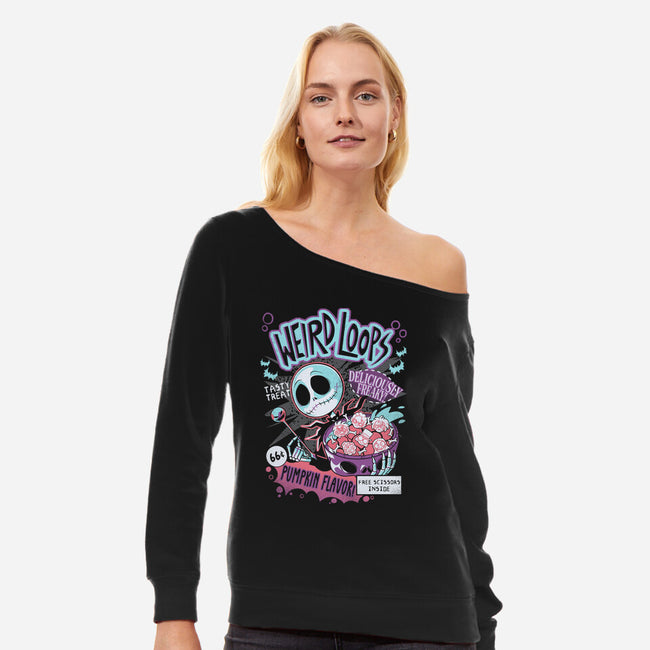 Weird Loops-Womens-Off Shoulder-Sweatshirt-yumie