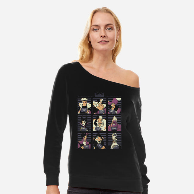 Most Wanted Villains-Womens-Off Shoulder-Sweatshirt-yumie