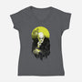 Dark Portrait-Womens-V-Neck-Tee-kharmazero