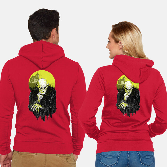 Dark Portrait-Unisex-Zip-Up-Sweatshirt-kharmazero