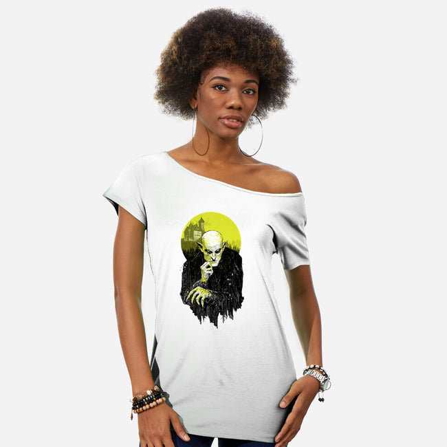 Dark Portrait-Womens-Off Shoulder-Tee-kharmazero