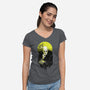 Dark Portrait-Womens-V-Neck-Tee-kharmazero