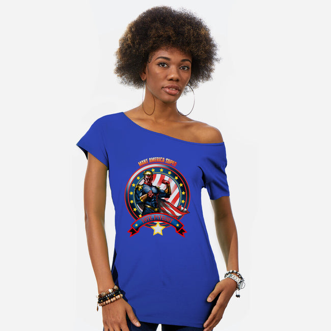 Vote Patriot-Womens-Off Shoulder-Tee-Samuel