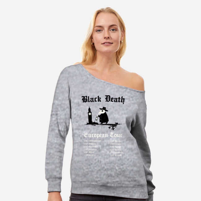 Black Death European Tour-Womens-Off Shoulder-Sweatshirt-Mattania