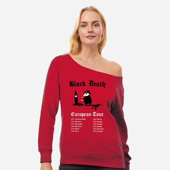 Black Death European Tour-Womens-Off Shoulder-Sweatshirt-Mattania