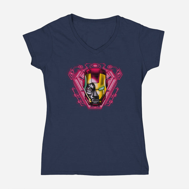 Doom Of Iron-Womens-V-Neck-Tee-Samuel