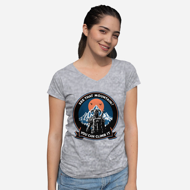 Skyrim Expedition Patch-Womens-V-Neck-Tee-Dylon_G