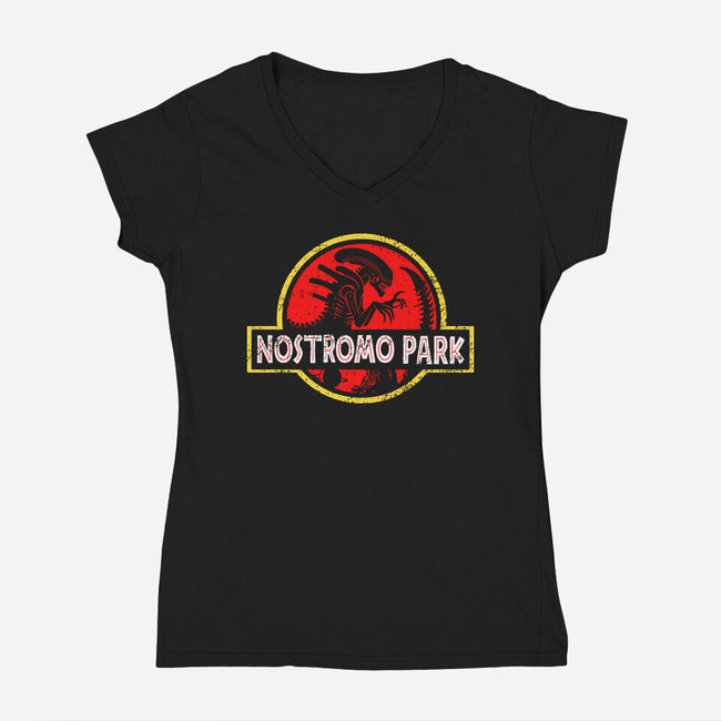 Nostromo Park-Womens-V-Neck-Tee-Dylon_G