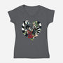 The Demon And The Wife-Womens-V-Neck-Tee-ellr