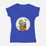 Jack And Beetlejuice-Womens-V-Neck-Tee-Tusetdesign