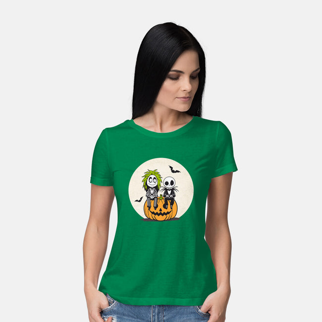 Jack And Beetlejuice-Womens-Basic-Tee-Tusetdesign