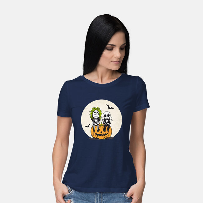 Jack And Beetlejuice-Womens-Basic-Tee-Tusetdesign