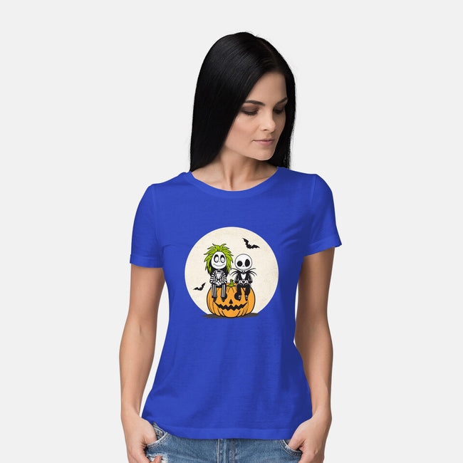 Jack And Beetlejuice-Womens-Basic-Tee-Tusetdesign