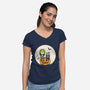 Jack And Beetlejuice-Womens-V-Neck-Tee-Tusetdesign